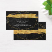 Black Marble Gold Brush Business Cards (Schreibtisch)