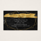 Black Marble Gold Brush Business Cards (Vorderseite)