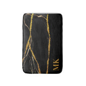 Black Marble Gold Glitzer Badematte (Vorderseite Vertikal)