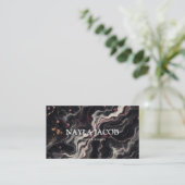Black Marble Gold Glitzer & Elegante Haar Stylist Visitenkarte (Stehend Vorderseite)
