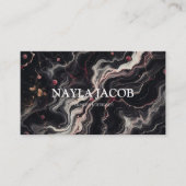 Black Marble Gold Glitzer & Elegante Haar Stylist Visitenkarte (Vorderseite)