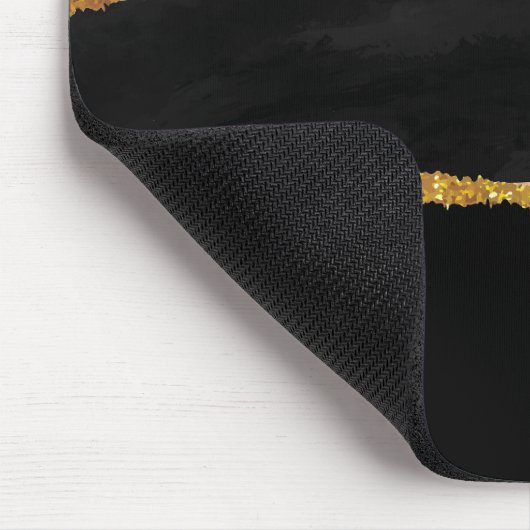 Black Marble Gold Glitzer Mousepad (Ecke)