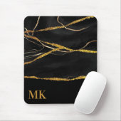 Black Marble Gold Glitzer Mousepad (Mit Mouse)