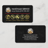 Black Marble Gold Handyman Tools Visitenkarte (Vorne/Hinten)