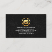 Black Marble Gold Handyman Tools Visitenkarte (Rückseite)