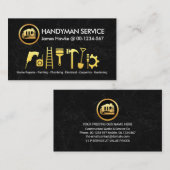 Black Marble Gold Handyman Tools Visitenkarte (Vorne/Hinten)