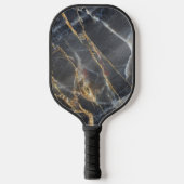 Black Marble & Gold Stone Pickleball Schläger (Vorderseite)