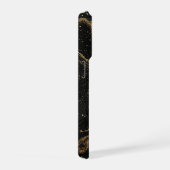 Black Marble Gold Veins Luxury Abstract iPhone Hülle (Rechte Seite)