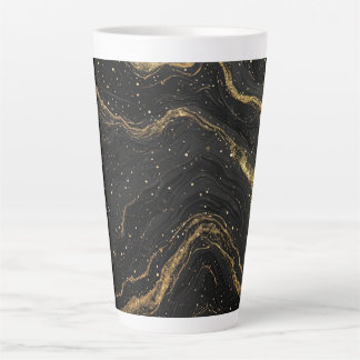 Black Marble Gold Veins Luxury Abstract Milchtasse