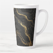 Black Marble Gold Veins Luxury Abstract Milchtasse (Rechts)