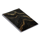 Black Marble Gold Veins Luxury Abstract Notizblock (Rechte Seite)