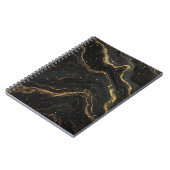 Black Marble Gold Veins Luxury Abstract Notizblock (Linke Seite)