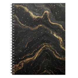 Black Marble Gold Veins Luxury Abstract Notizblock