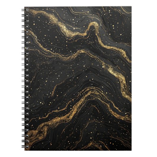 Black Marble Gold Veins Luxury Abstract Notizblock (Vorderseite)