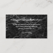 Black Marble Look Zuhause Clearing Business Card Visitenkarte (Rückseite)