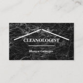Black Marble Look Zuhause Clearing Business Card Visitenkarte (Vorderseite)
