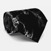 Black Marble Neck Tie Krawatte (Gerollt)