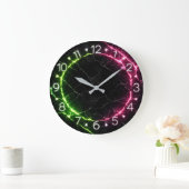 Black Marble Neon Clock Design Große Wanduhr (Zuhause)