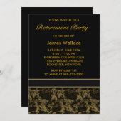 Black Marble Retirement Party Einladung (Vorne/Hinten)