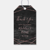 Black Marble Rose Gold Lines Geo Wedding Vielen Da Geschenkanhänger (Rückseite)