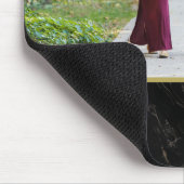 Black Marble Tan Monogram Family Photo Mousepad (Ecke)