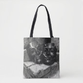 Black Marble Theatre Masks - Dark Aesthetic Tote B Tasche (Vorderseite)