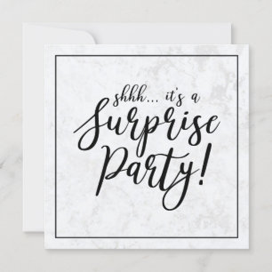 Black & Marble Überraschungsabschiedsparty Einladung