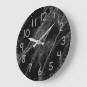 Black Marble Wall Clock Große Wanduhr (Winkel)