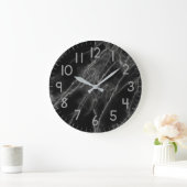 Black Marble Wall Clock Große Wanduhr (Zuhause)