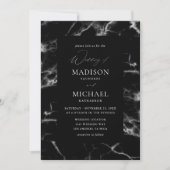 Black Marble Wedding 2 Einladung (Vorderseite)