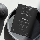 Black Marble Wedding Einladung