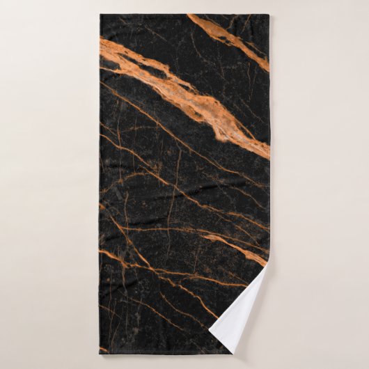 Black Marble With Golden Veins, Emperador Marble Badehandtuch (Badehandtuch)