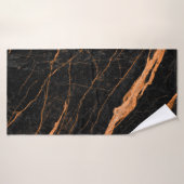 Black Marble With Golden Veins, Emperador Marble Badehandtuch (Badehandtuch)