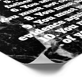 Black Marble Zehn Gebote Bibelsignatur Poster (Ecke)