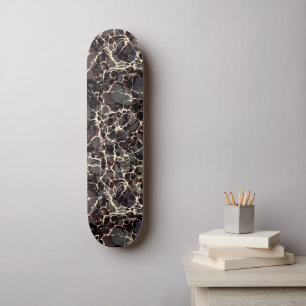 Black Marbled Paper Vintage Skateboard