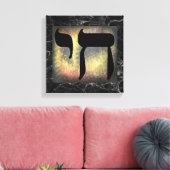 Black Marbles Texture Chai Symbol Wall Leinwand (Insitu (Wohnzimmer))