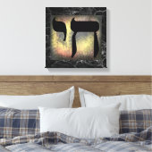 Black Marbles Texture Chai Symbol Wall Leinwand (Insitu (Schlafzimmer))