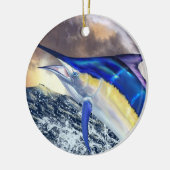 Black Marlin Christmas Keramik Ornament (Links)