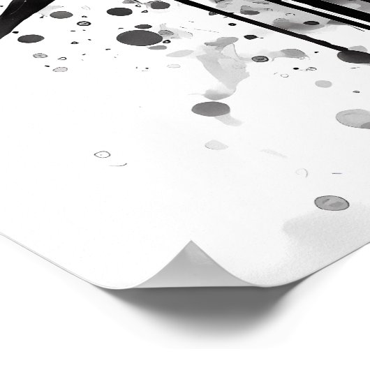 Black Marlin Ink Painting Poster (Ecke)