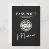 Black Marokko Passport Hochzeit Einladung (Rückseite)