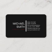 Black Maroon Beruflich Elegante Moderne Visitenkarte (Rückseite)