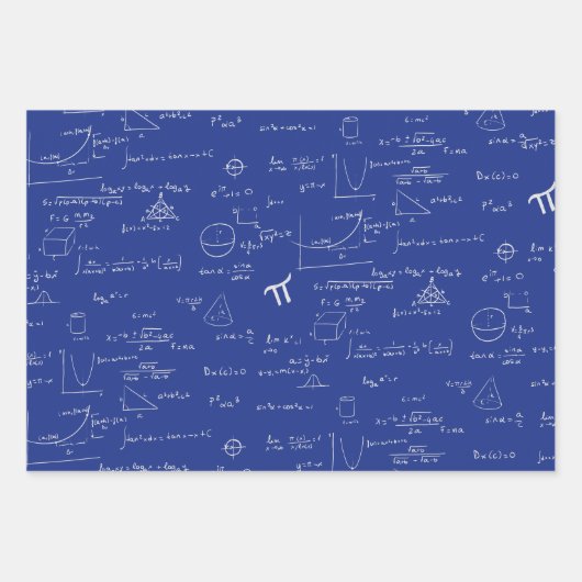 Black Maroon Blue Math Formeln Gleichungen Geschenkpapier Set (Vorderseite 3)