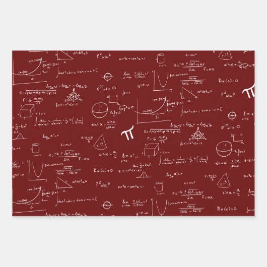 Black Maroon Blue Math Formeln Gleichungen Geschenkpapier Set (Vorderseite 2)