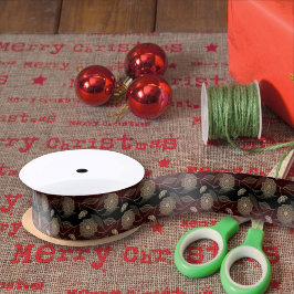 Black Maroon Blume Stripes Pattern Liberty Ripsband