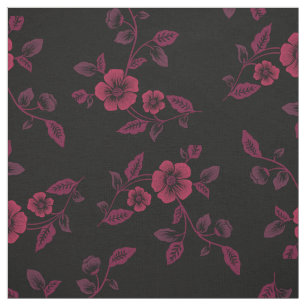 Black Maroon Dogwood Blume Gothic Stoff