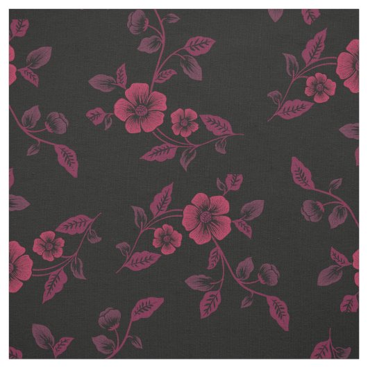 Black Maroon Dogwood Blume Gothic Stoff (Muster)