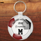 Black Maroon Fußball-Mannschaft Geschenke Mädchen  Schlüsselanhänger (Vorderseite)