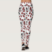 black maroon team colors soccer balls pattern leggings (Rückseite)