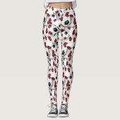 black maroon team colors soccer balls pattern leggings (Vorderseite)