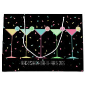 Black Martini Cocktail Confetti Party Celebration Große Geschenktüte (Vorderseite)